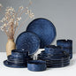 HaWare Dinnerware Sets, 18-Piece Plates and Bowls Set, Reactive Starry Blue | by HaWare