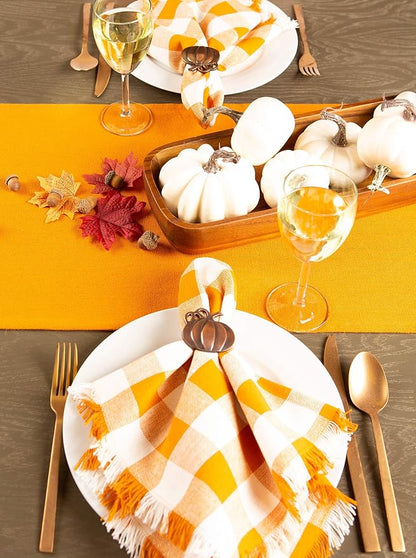 DII Everyday Collection, Fringed Solid Tabletop, Table Runner, Pumpkin Spice - Image 4