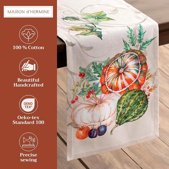 Maison d' Hermine Table Runner 100% Cotton 14.50" x 72" | Table Runners 72 - Image 2
