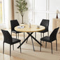 45.3 Inch Round Dining Table Set for 4, Mid Century Modern Coffee Set for Dining Room Kitchen Apartment (Cream Table + 4 Black Chairs)