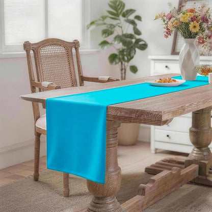 MEANMOY Teal Table Runner 36 Inches Long Waterproof Table Runners | Washable - Image 2