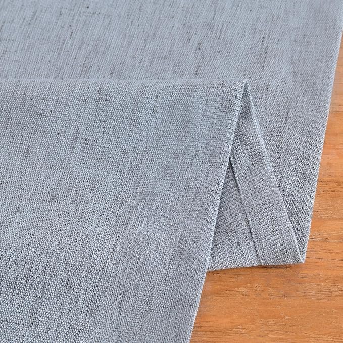 Wracra Linen Table Runner, Burlap Dusty Blue Table Runners 72 Inches Long | - Image 3
