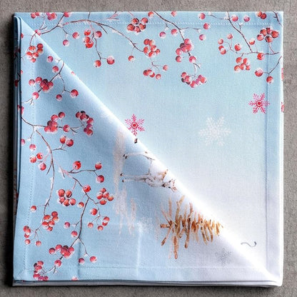 Maison d' Hermine Cloth Napkins Set of 4 100% Cotton for Thanksgiving Christmas Decorations Everyday Reusable Square Fall Napkins Cloth Washable Dinner Party (Fairy Tale Forest, 20"x20")