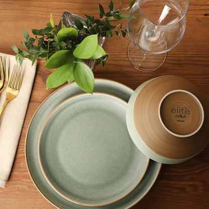 Gibson Elite Octavia Place 16 Piece Stoneware Dinnerware Set, Service - Image 3