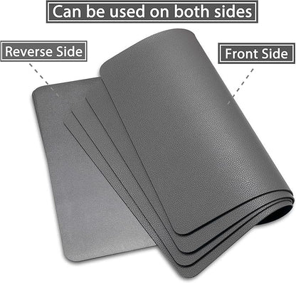 Wipeable Placemats Leather Table Mats Waterproof Heat-Resistant Easy to Clean for Dining Table Set Kitchen Table (6, Grey)