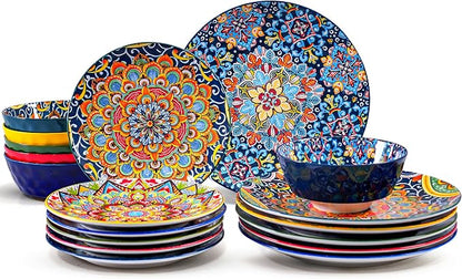 18 Pieces Dinnerware Sets, Porcelain Dishes Set by Romatlink
