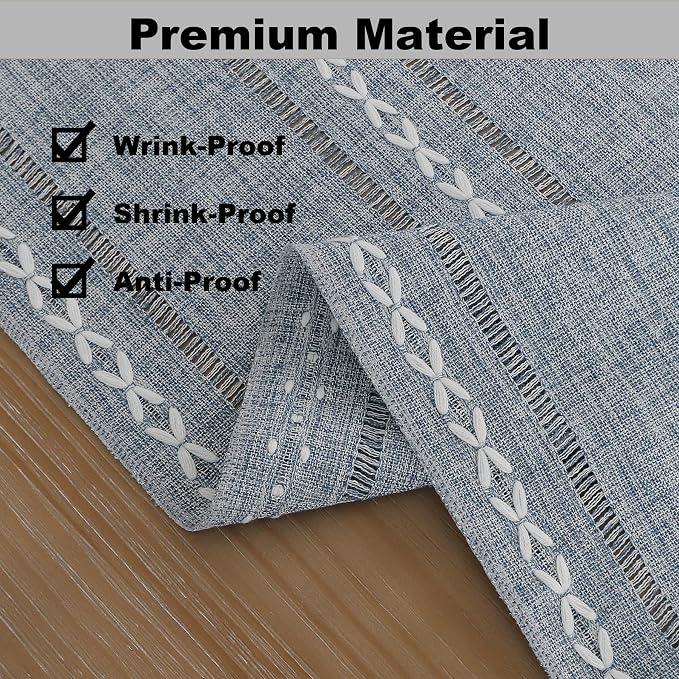 Gernaice Boho Table Runner, Rustic Cotton Linen Farmhouse Table Runners - Image 4