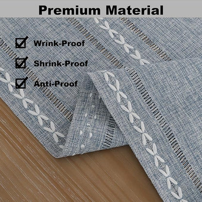 Gernaice Boho Table Runner, Rustic Cotton Linen Farmhouse Table Runners - Image 4