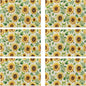 Watercolor Sunflower Placemats Set of 6, 12x18 Inch Waterproof Non-Slip Washable Seasonal Spring Table Mats for Kitchen Dining Party Table Decor