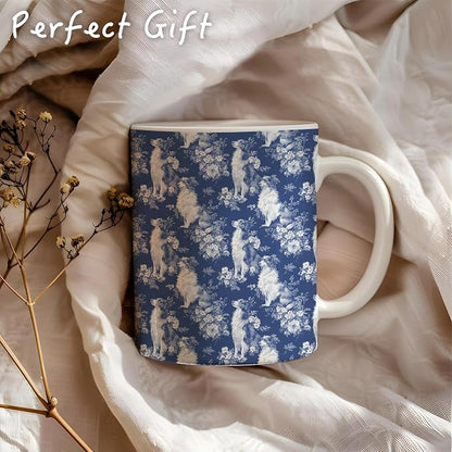 Blue Chinoiserie Border Collie Mug, Border Collie Gifts, Toile de Jouy French - Image 5
