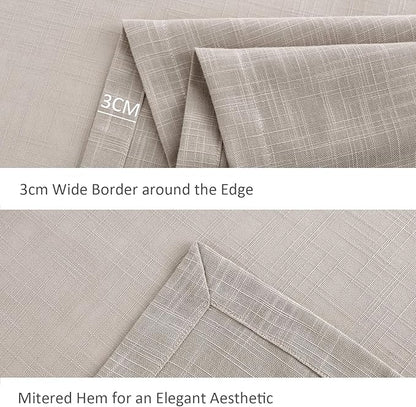 maxmill Lux Faux Linen Table Cloth with Slubby Texture Wrinkle Resistant Anti-Shrink Soft Tablecloth for Kitchen Dining Tabletop for Buffet Banquet Parties Event Dinner Rectangle 52 x 70 Inch Natural