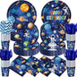 450 Pcs Space Birthday Tableware Set Decorations, Serves 50 | Solar System by Unknown