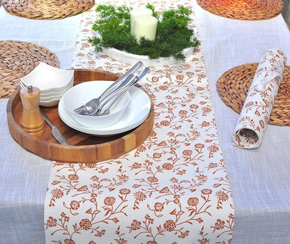 Floral Placemats Flowers Botanical Design Rustic Vintage Rectangular Washable - Image 3