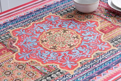 Maison d' Hermine Table Cloth Square Table 100% Cotton 60 x 60 Inches Fall Tablecloth Reusable Everyday Use for Thanksgiving Christmas Decorations Dining Farmhouse Party (Ispahan)