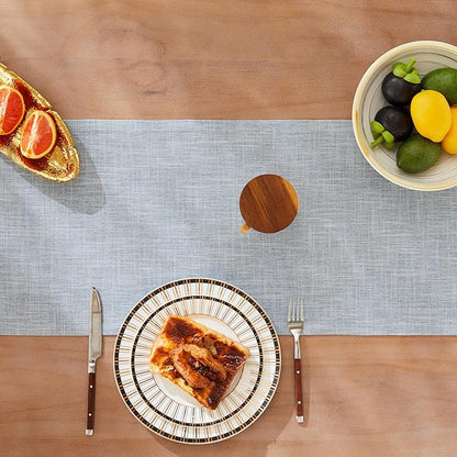 Rustic Cotton Linen Table Runner, 13x90 Inches Blue | Farmhouse Style Linen - Image 5