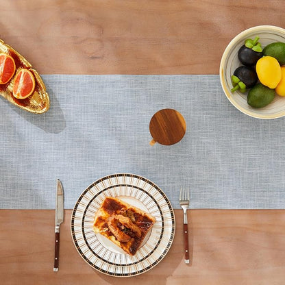 Rustic Cotton Linen Table Runner, 13x48 Inches Blue | Farmhouse Style Linen - Image 5