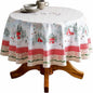 Maison d' Hermine Table Cloth Round Table 100% Cotton 63 Inches Fall Tablecloth Reusable Everyday Use for Thanksgiving Christmas Decorations Dining Farmhouse Party (Rural Christmas)