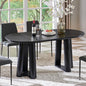 OKD 63" Dining Table for 6-8, Oval Dining Room Table with Triangular Structure Pedestal Stable Base, Curved Table Edge, Circle Kitchen Tables for Dining Room, Kitchen, Black Oak