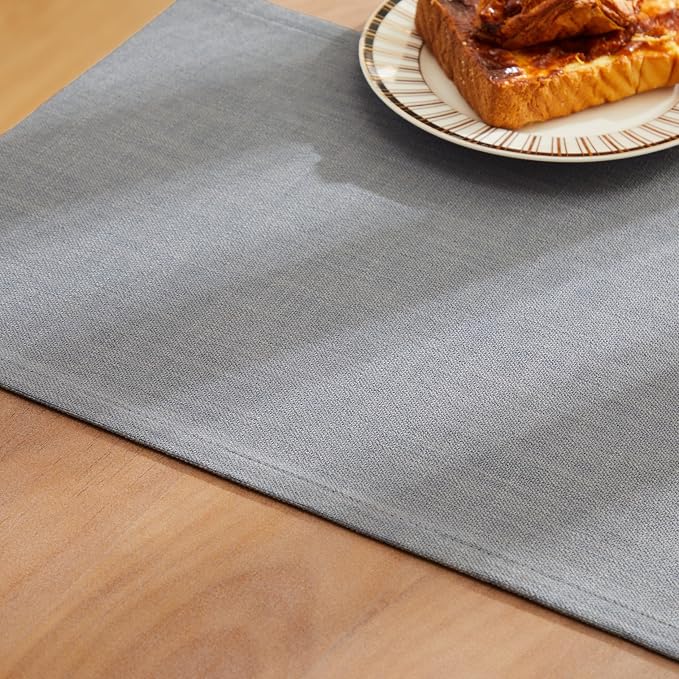 Rustic Cotton Linen Table Runner, 13x72 Inches Blue Ashes | Farmhouse Style - Image 6