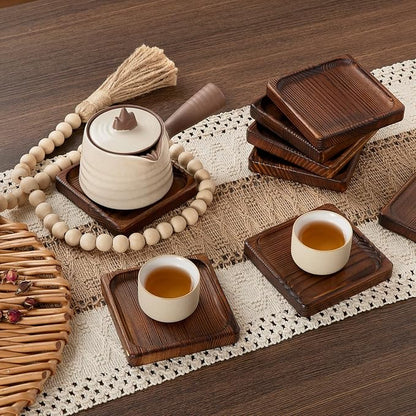 Acacia Wood Coasters for Drink-Drink Coasters Set of 8 | Coffee Table Decor | - Image 4