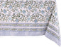 ATOSII Mahoka Blue 100% Cotton Fall Tablecloth, Handblock Floral Linen Table Cloth for Kitchen Dining Table I Parties Weddings Outdoors Easter Valentine's Gift I 60 X 108 Inches I 8 Seater