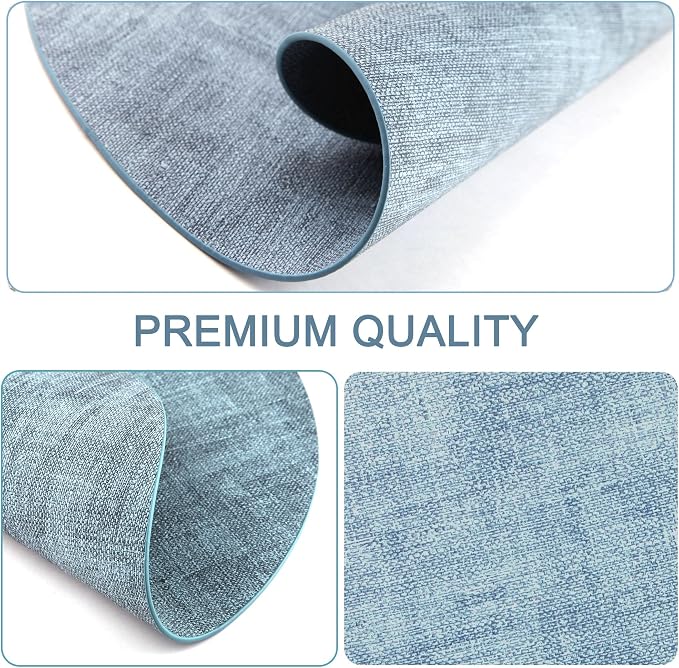 Round Faux Leather Placemats and Coasters, Reversible Heat Resistant Non-Slip - Image 6