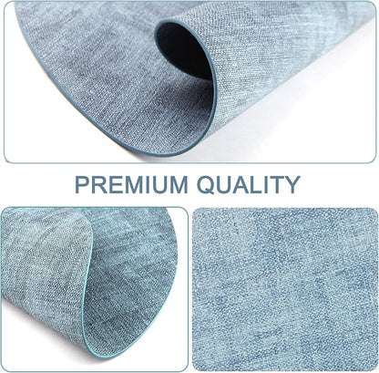 Round Faux Leather Placemats and Coasters, Reversible Heat Resistant Non-Slip - Image 6