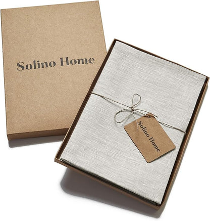 Solino Home Linen Cloth Napkins Set of 4-100% Pure Linen Oyster Grey Dinner Napkins 20 x 20 Inch for Spring, Easter - Athena, Handcrafted and Machine Washable