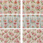 Table Placemats Set of 6, Waterproof Linen Fabric, Non-Slip Backing & Easy Clean, Elegant Dining Table Protectors for Family and Guests(Vintage Floral Countryside)