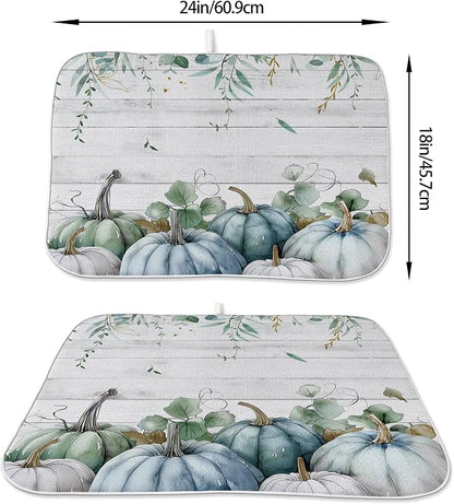 Fall Pumpkin Dish Drying Mat for Kitchen Counter 18x24 Inch Thanksgiving - Image 6