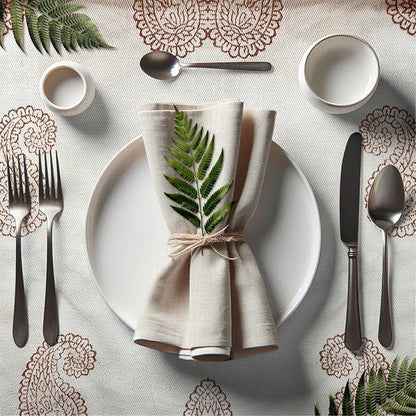 Handmade Cotton Placemats – Artisan Block-Printed Table Placemats | Soft, Washable & Timeless Dining Table Décor for Everyday Gatherings (Paisley Love | Set of 4)