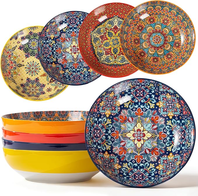 4-Piece Bohemian Style Ceramic Bowls by Unknown