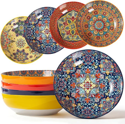 4-Piece Bohemian Style Ceramic Bowls by Unknown