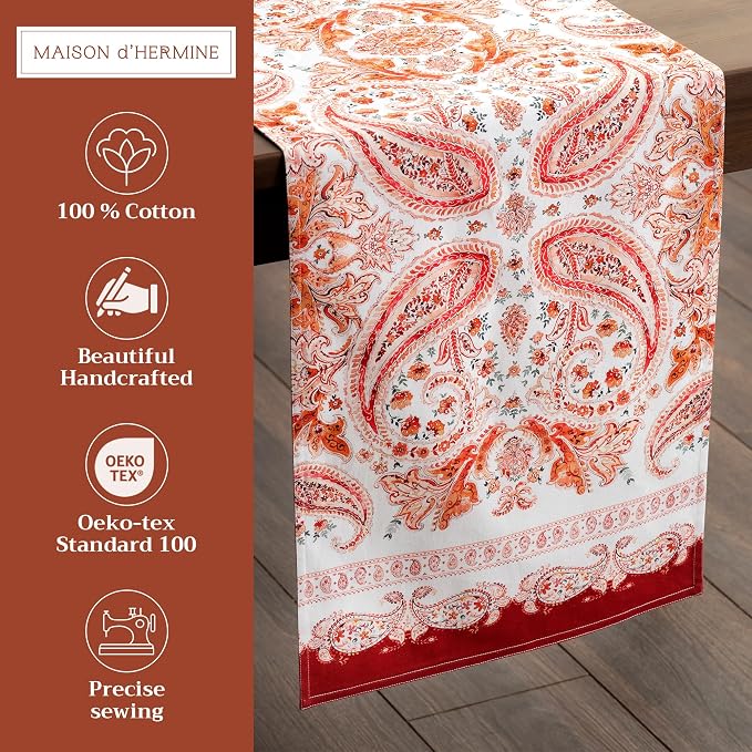 Maison d' Hermine Table Runner 100% Cotton 14.50" x 108" | Table Runners 108 - Image 2