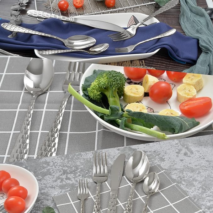 20-Piece Silverware Set, Flatware Cutlery Silverware Set Service - Image 4