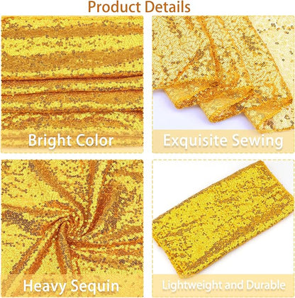 12 Packs 12 X 108 Inch Gold Sequin Table Runner Glitter Dining Table Runner - Image 4