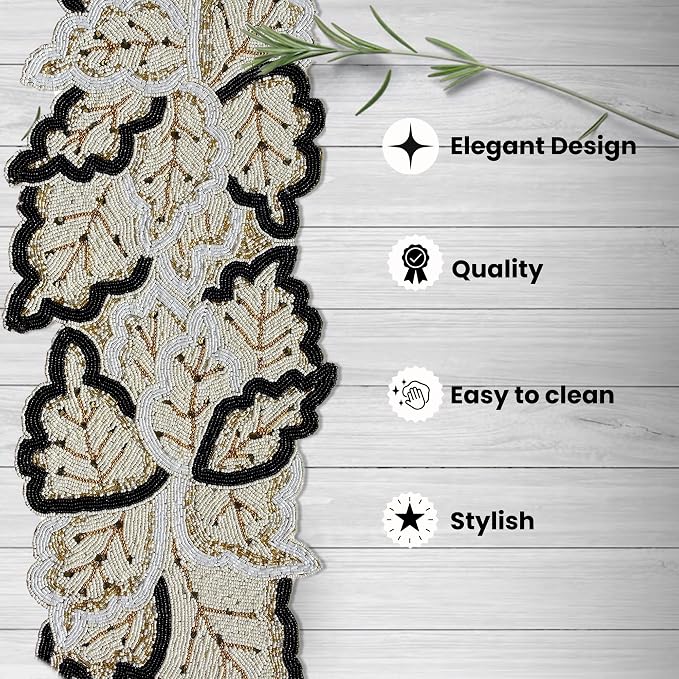 Handmad Beaded Table Runner for Tabletop, Dining Table Beaded Runner 36 Inches - Image 6