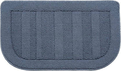 BEQHAUSE 30x18 Inch Kitchen Rug Mat Durable Kitchen Rugs Non-Slip Washable Absorbent Kitchen Mats for Floor Dirt-Resistant Semicircular Kitchen Mat (Blue)