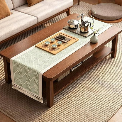 14x48 Geometric Table Runner Waterproof Boho Dresser Scarf Tassels | Need to by UWWGKK