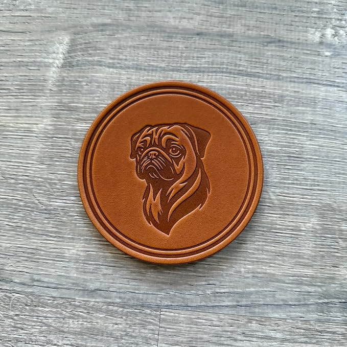Dog Breed Leather Coasters – Premium Full Grain Table Protectors - Image 6