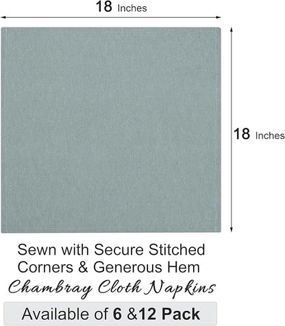 Ruvanti Cloth Napkins Set of 12, 18x18 Reusable Napkins Cloth Washable, Soft & Durable Table Napkin, Poly Cotton Fabric Dinner Napkins for Parties, Christmas, Thanksgiving, Weddings - Army Green