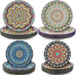 100PCS Boho Paper Plates 7Inch & 9Inch, Vintage Bohemian Disposable Dinnerware Plates for Birthday Gatherings Holiday Favor Baby Shower Party Supplies,50 Guests(Blue,Green,Red,Pink)