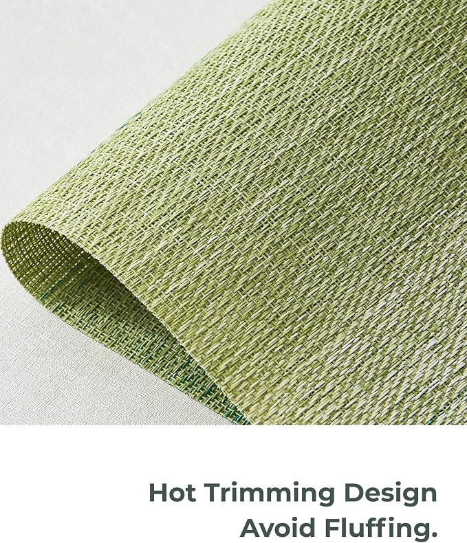 Leetaltree Gradient Green Woven Placemats Set of 8 - Image 7