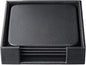 Dacasso Black Leather 4-Square Coaster Set by Dacasso