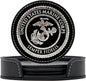 USMC Leather Coaster Set - 4 Premium Coasters with Hot Stamped Foil US Marines EGA Logo - Marine Corps Gift | USMC Leather Coasters