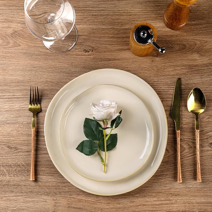 AmorArc Ceramic Plates Set of 6, 8.5 Inch Stoneware Small Dinner Plates Set | - Image 3
