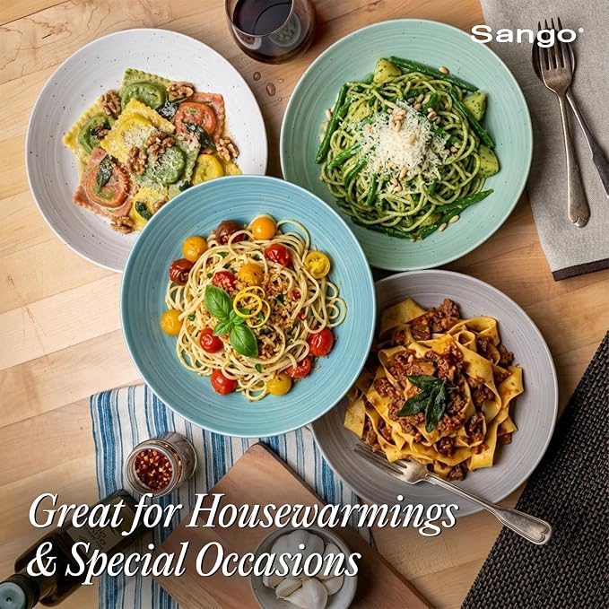 Sango Siterra Artist's Blend Stoneware Pasta Bowls Multi Assorted Colors– - Image 6