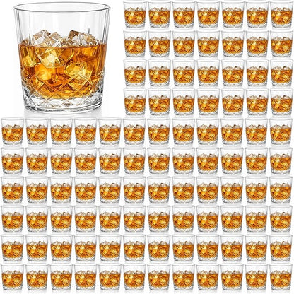 Yungyan 100 Pcs Plastic Clear Whiskey Glasses, 10 oz Unbreakable Reusable Old by Yungyan