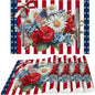 4th of July Placemats Set of 4 Washable Table Place Mats for Dining Kitchen Party Decor