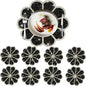 Washable Waterproof Diamond Circle Placemats for Round Tablescape Decor for Dinner and Kitchen Bling Placemats for Weddings & Special Events (Black)-8PCS